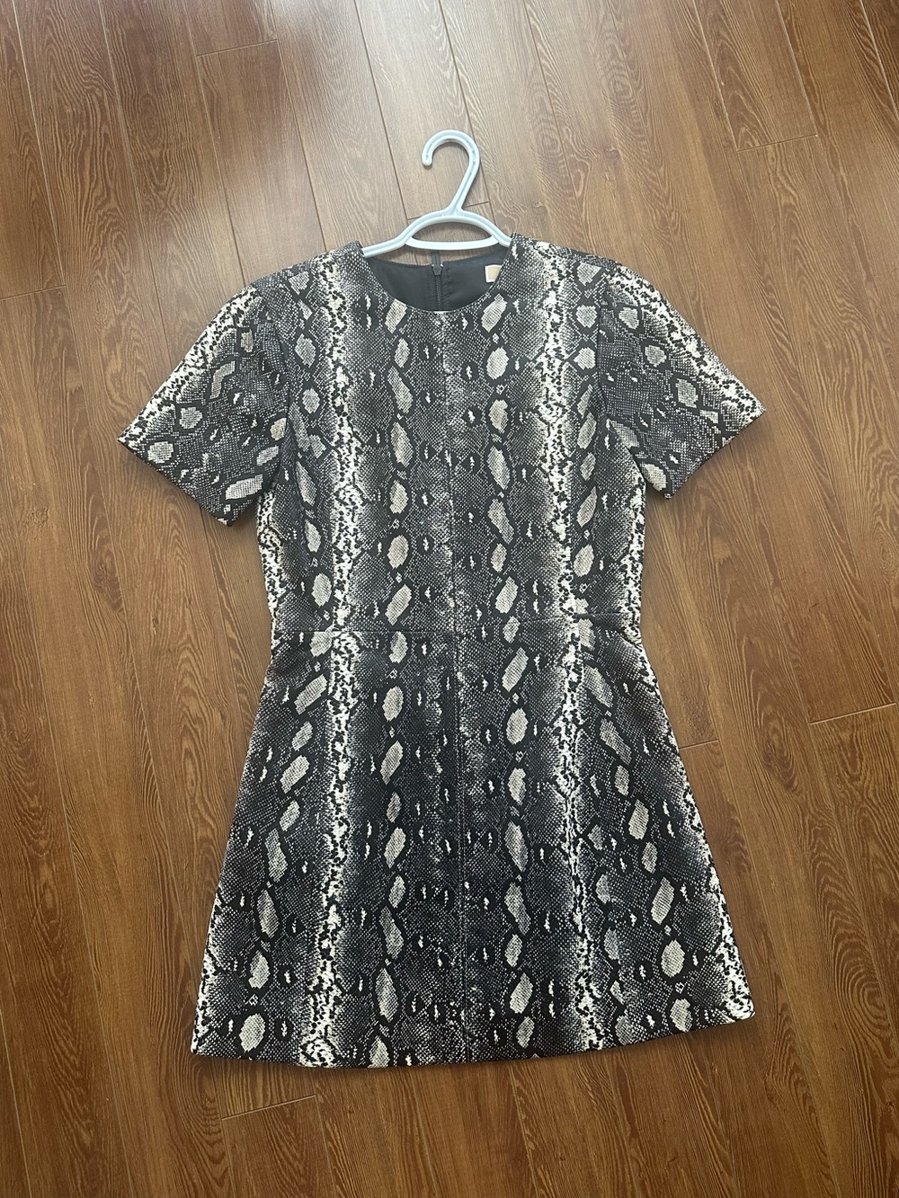 Michael Kors Black & White Snake-Print Short Dress